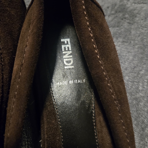Fendi Women's Dark Brown Suede Loafers - Picture 2 of 8
